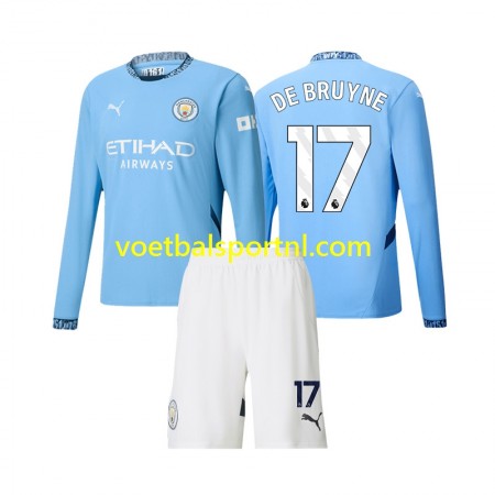 Manchester City Kevin De Bruyne 17 Kind Thuis Tenue 2024-25 L/S